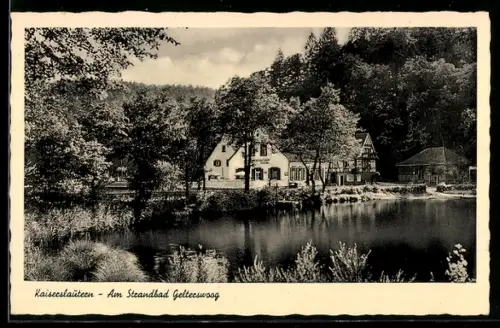 AK Kaiserslautern, Am Strandbad Gelterswoog, Gasthaus und Pension Schmitt, Inh. Jakob Schmitt