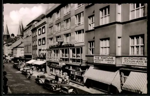 AK Kaiserslautern, Marktstrasse, Geschäfte, Kirchtürme