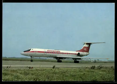 AK Interflug Verkehrsflugzeug TU 134 beim Start