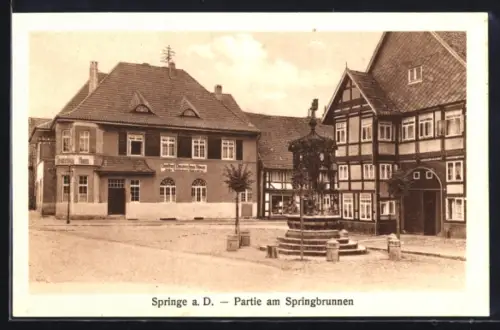 AK Springe, Partie am Springbrunnen