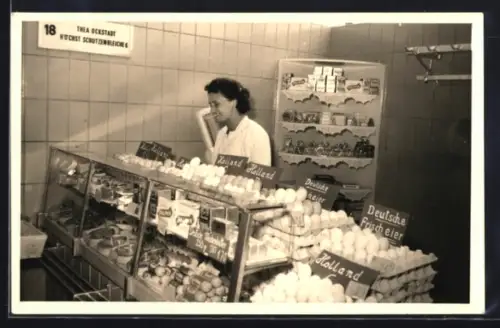 Foto-AK Frankfurt-Höchst, Geschäft Thea Ockstadt, Schützenbleiche 6, Innenansicht