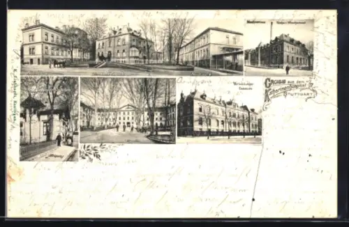 AK Stuttgart, Katharinenhospital, Eingang, Alter Bau, Neubau mit Operationsgebäude