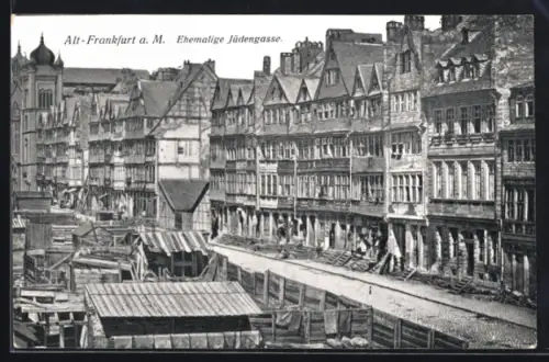 AK Frankfurt a. M., Ehemalige Jüdengasse mit alter Synagoge