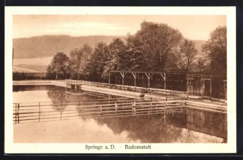AK Springe, Blick in die Badeanstalt