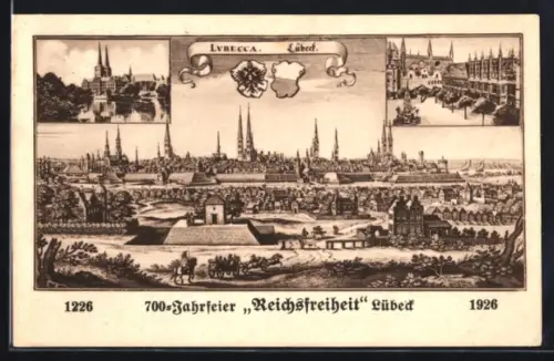 AK Lübeck, 700-Jahrfeier Reichsfreiheit 1226-1926