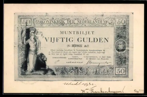 AK Muntbiljet Vijftig Gulden, Koninkrijk der Nederlanden
