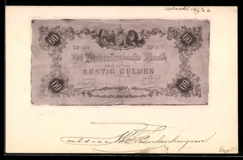 AK De Nederlandsche Bank betaalt aan Toonder Zestig Gulden, Geldschein