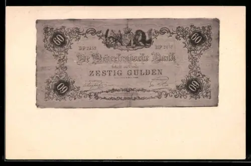 AK De Nederlandsche Bank, Zestig Gulden, Banknote