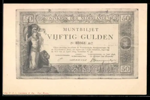 AK Koninkrijk der Nederlande, Muntbiljet Vijftig Gulden