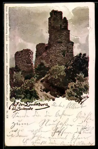 Künstler-AK Carl Biese: Ruine Lauenburg bei Suderode