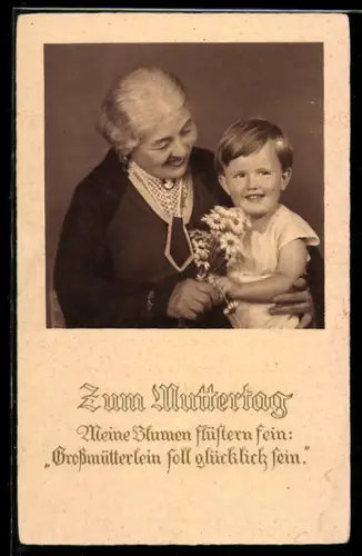 AK Frau mit einem Kleinkind auf dem Schoss, Muttertag