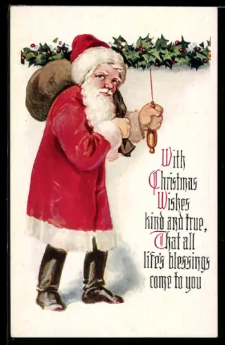 AK Weihnachtsmann, With Christmas Wishes kind and true, That all life`s blessings come to you