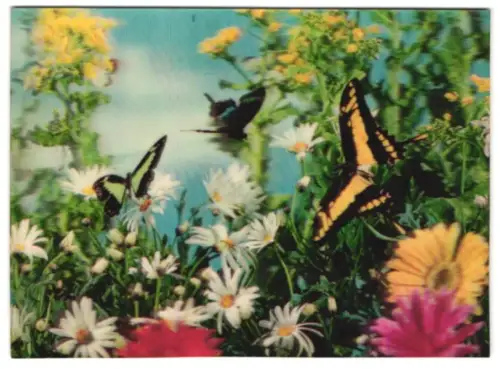 3D-AK Schmetterlinge und Blumen