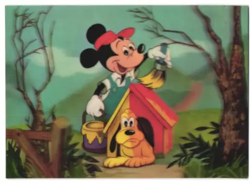 3D-AK Walt Disney`s Mickey Mouse und Pluto