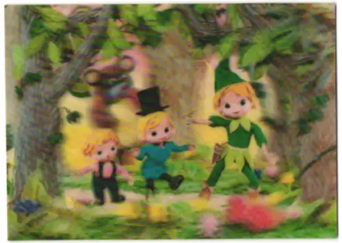 3D-AK Peter Pan mit kleinen Kindern, Bär