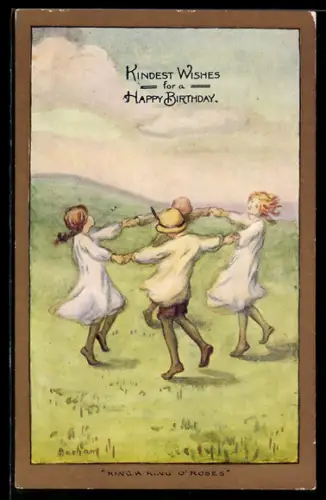 Künstler-AK S. Barham: Kinder tanzen einen Reigen