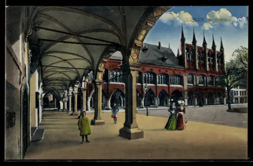 AK Lübeck, Rathaus, Arkadengang