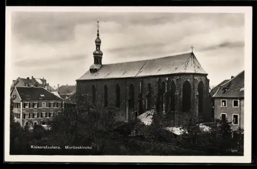 AK Kaiserslautern, Martinskirche aus der Vogelschau