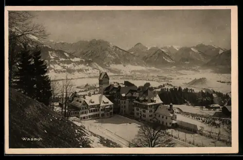 AK Wasach, Heilstätte im Winter aus der Vogelschau