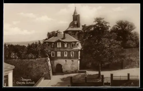 AK Siegen, Oberes Schloss, von oben gesehen