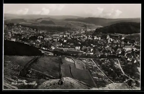 AK Siegen, Blick vom Sandberg auf die Stadt