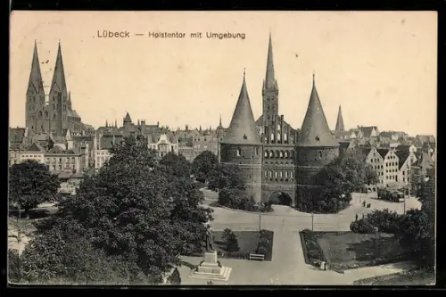 AK Lübeck, Holstentor mit Umgebung