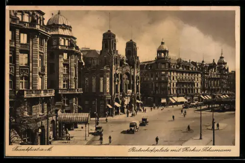 AK Frankfurt am Main, Bahnhofsplatz mit Zirkus Schumann