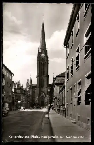 AK Kaiserslautern /Pfalz, Königstrasse mit Marienkirche