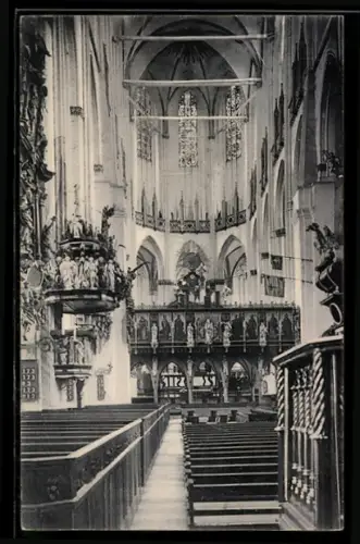 AK Lübeck, Innenansicht der Marienkirche