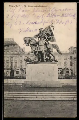 AK Frankfurt a. M., Bismarck-Denkmal
