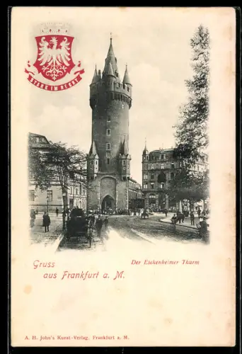 AK Frankfurt a. M., Partie am Eschenheimer Turm