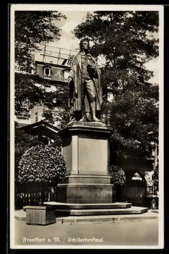 AK Frankfurt a. M., Blick zum Schillerdenkmal