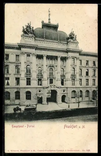 AK Frankfurt a. M., Am Hauptpost Portal