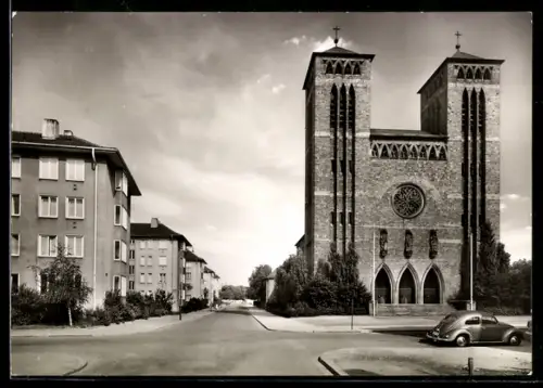AK Kaiserslautern /Pfalz, Ecke Tannen-Fischer-Strasse und Kirche Maria Schutz