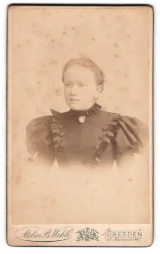 Fotografie Atelier B. Wehle, Dresden, Marienstrasse 44, Porträt einer eleganten Dame