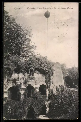 AK Graz, Wetterkugel am Schlossberg bei schönem Wetter
