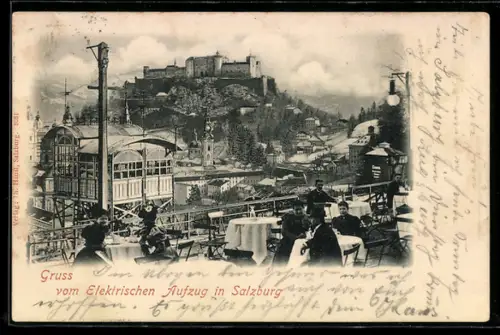 AK Salzburg, Elektrischer Aufzug mit Terrassen
