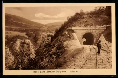 AK Sarajewo, neue Bahn Sarajevo-Ostgrenze, Tunnel No. 3