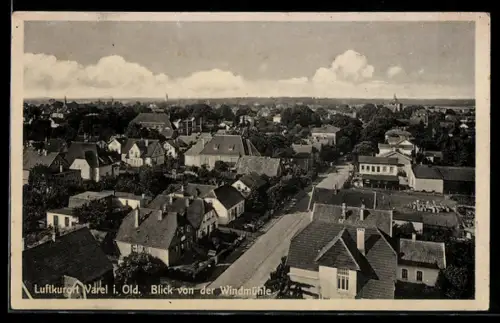 AK Varel i. Old., Ortsansicht von der Windmühle