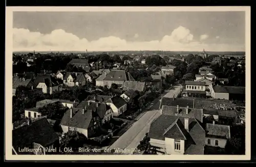 AK Varel i. Old., Blick von der Windmühle auf den Ort