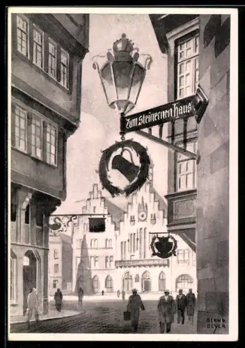 AK Alt-Frankfurt, Gaststätte Zum Steinernen Haus, Römer