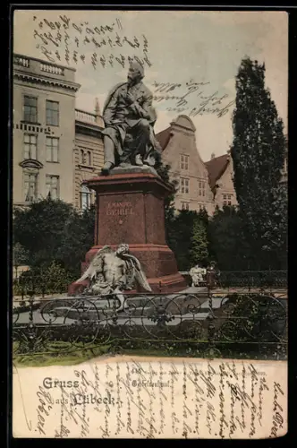 AK Lübeck, Emanuel-Geibel-Denkmal