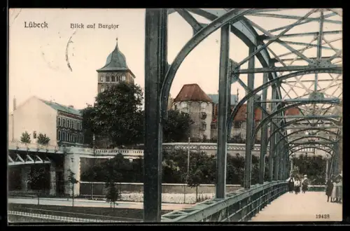 AK Lübeck, Blick auf Burgtor