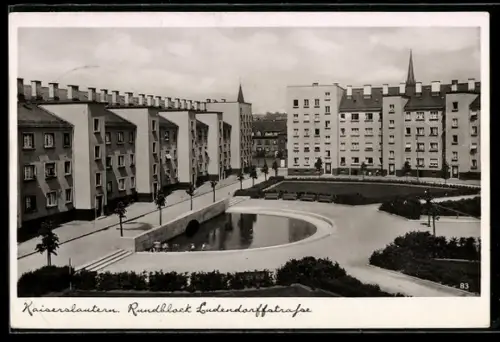 AK Kaiserslautern, Rundblock, Ludendorffstrasse, Bauhaus