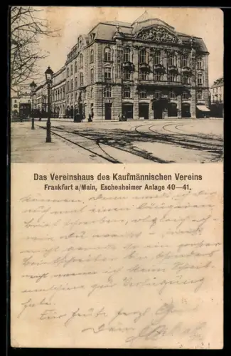AK Frankfurt-Nordend, Vereinshaus des Kaufmännischen Vereins, Eschenheimer Anlage 40-41
