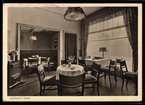 AK Varel / Oldenburg, Kaffee- und Eisstube Zur Mühle, Innenansicht