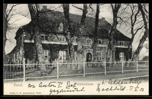 AK Varel, Waisenhaus mit Strassenpartie