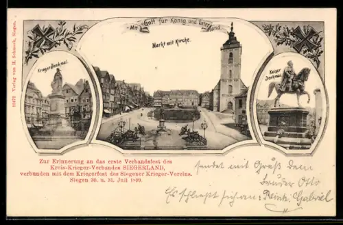 AK Siegen, Erstes Verbandsfest des Kreis-Krieger-Verbandes Siegerland-Kriegerfest des Seigener Krieger-Vereins 1899