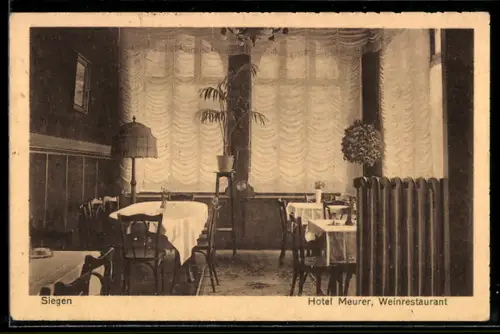 AK Siegen, Hotel Weinrestaurant Meurer, Innenansicht