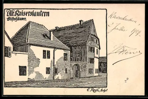 Künstler-AK Kaiserslautern, Partie bei den Stiftshäusern